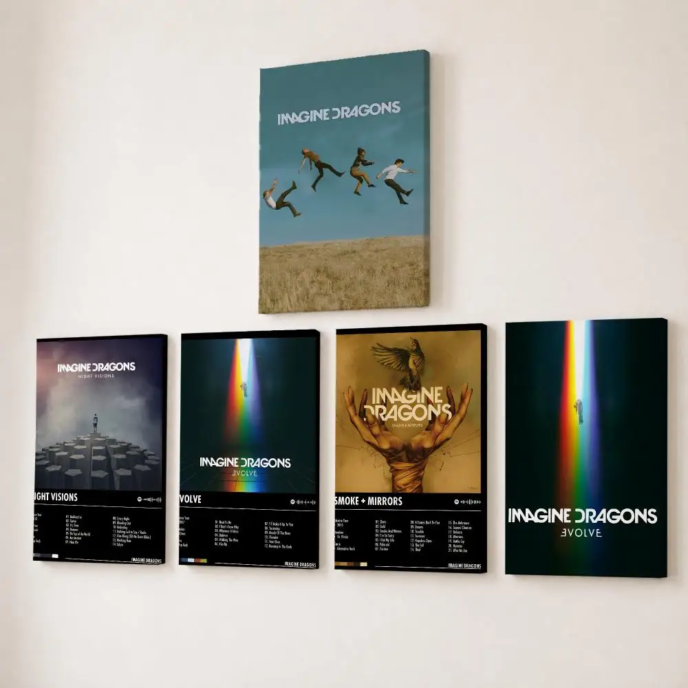 Canvas Wrap Ready - Rockband I-imagine Dragons, Gemälde, Kalligraphie, HD-Leinwand-Wandbild