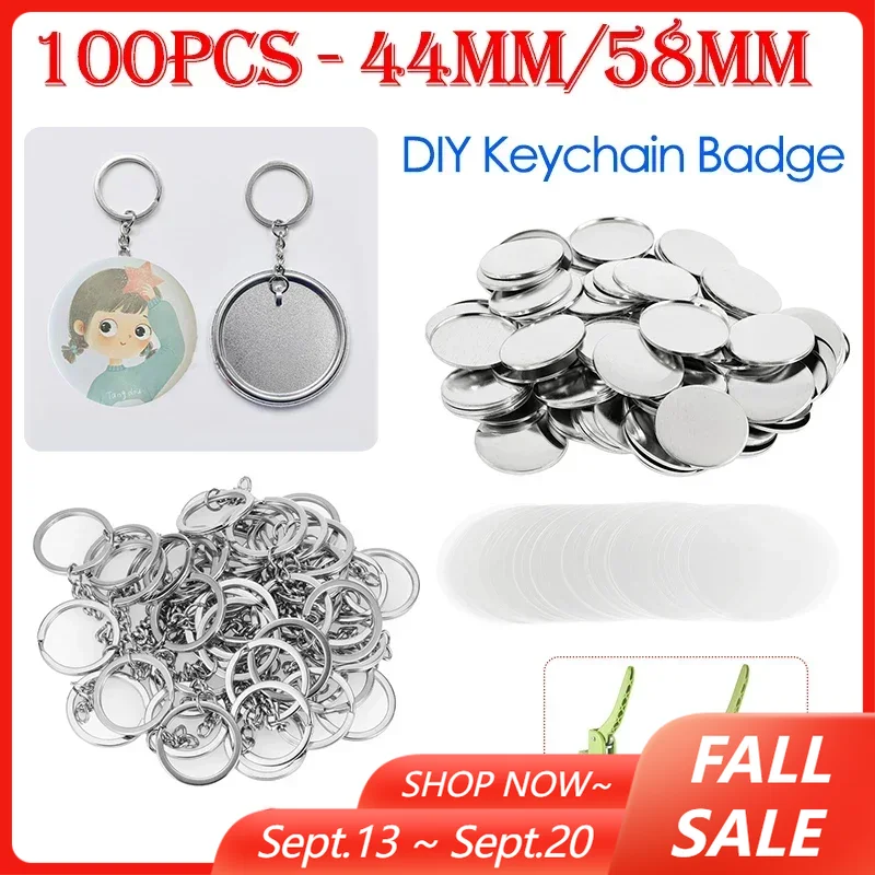 100PCS 44mm 58mm Schlüsselanhä – Button Badge Blank Bewertung und Preis